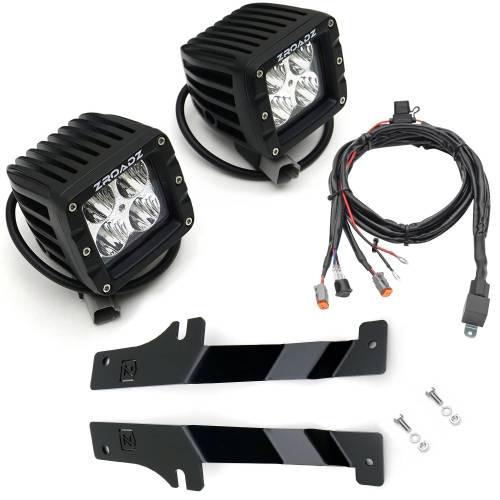 ZROADZ - Z365701-KIT2 | ZROADZ Hood Hinge LED Kit with (2) 3 Inch LED Pod Lights (2017-2020 Raptor)