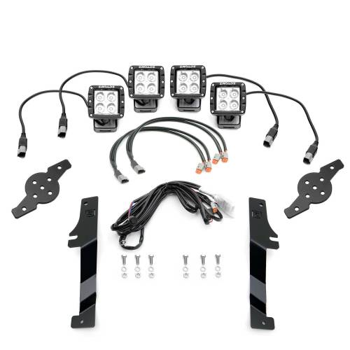 ZROADZ - Z365701-KIT4 | ZROADZ Hood Hinge LED Kit with (4) 3 Inch LED Pod Lights (2017-2020 Raptor)