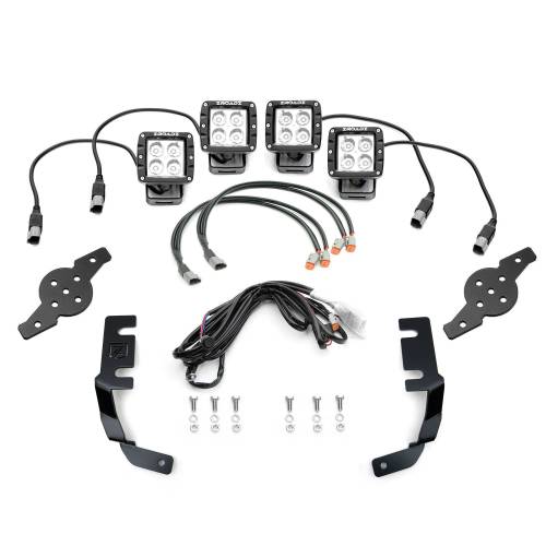 ZROADZ - Z365821-KIT4 | ZROADZ Hood Hinge LED Kit with (4) 3 Inch LED Pod Lights (2019-2023 Ranger)