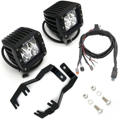 ZROADZ - Z367581-KIT2 | ZROADZ Hood Hinge LED Kit with (2) 3 Inch LED Pod Lights (2016-2019 Titan)