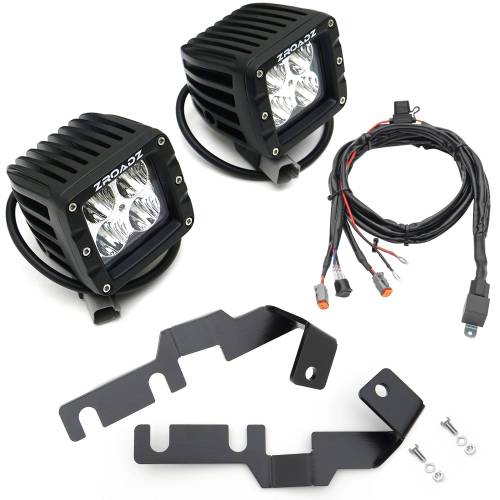 ZROADZ - Z369401-KIT2 | ZROADZ Hood Hinge LED Kit with (2) 3 Inch LED Pod Lights (2016-2023 Tacoma)