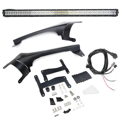 ZROADZ - Z374831-KIT2 | ZROADZ Front Roof LED Kit with (1) 50 Inch LED Straight Double Row Light Bar and (2) 3 Inch LED Pod Lights (2018-2023 Wrangler JL | 2020-2023 Gladiator JT)