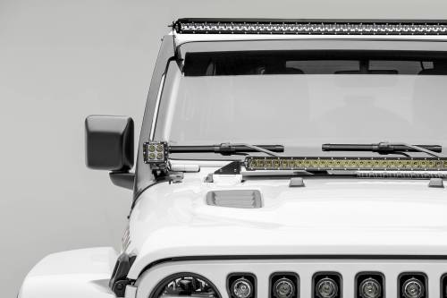 ZROADZ - Z374831-KIT2S | ZROADZ Front Roof LED Kit with (1) 50 Inch LED Straight Single Row Slim Light Bar and (2) 3 Inch LED Pod Lights (2018-2023 Wrangler JL | 2020-2023 Gladiator JT)