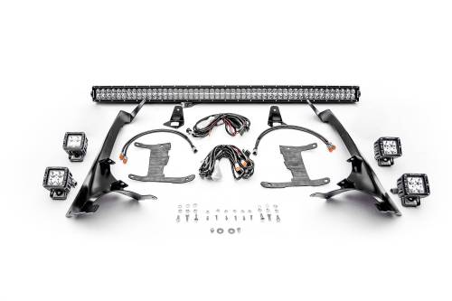 ZROADZ - Z374831-KIT4 | ZROADZ Front Roof LED Kit with (1) 50 Inch LED Straight Double Row Light Bar and (4) 3 Inch LED Pod Lights (2018-2023 Wrangler JL | 2020-2023 Gladiator JT)