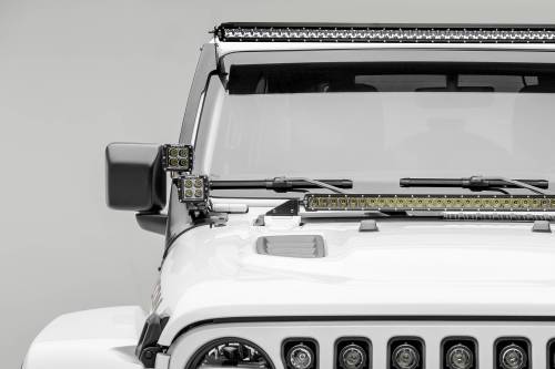 ZROADZ - Z374831-KIT4S | ZROADZ Front Roof LED Kit with (1) 50 Inch LED Straight Single Row Slim Light Bar and (4) 3 Inch LED Pod Lights (2018-2023 Wrangler JL | 2020-2023 Gladiator JT)