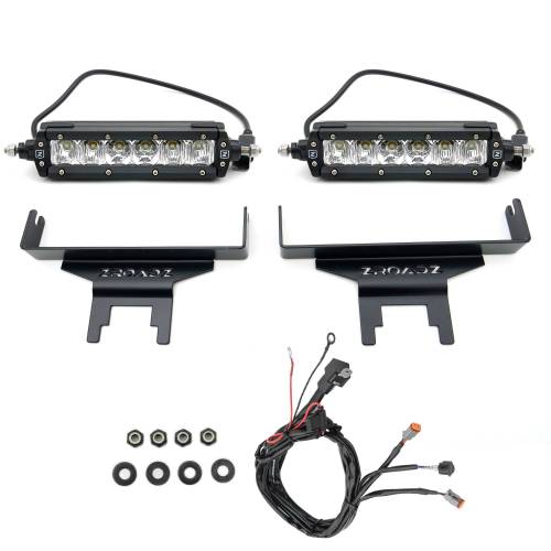 ZROADZ - Z394812-KIT | ZROADZ Rear Window LED Kit with (2) 6 Inch LED Straight Single Row Slim Light Bars (2007-2018 Wrangler JK)