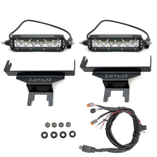 ZROADZ - Z394941-KIT | ZROADZ Rear Window LED Kit with (2) 6 Inch LED Straight Single Row Slim Light Bars (2018-2023 Wrangler JL)