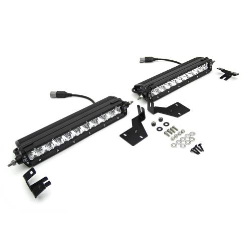 ZROADZ - Z415371-KIT | ZROADZ OEM Grille LED Kit with (2) 10 Inch LED Single Row Slim Light Bar (2017-2019 F250, F350 Super Duty Platinum)