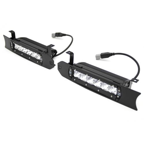 ZROADZ - Z415581-KIT | ZROADZ OEM Grille LED Kit with (2) 6 Inch LED Straight Single Row Slim Light Bars (2018-2020 F150 | Platinum)