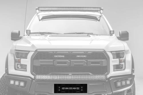 ZROADZ - Z415661-KIT | ZROADZ OEM Bumper Grille LED Kit with 10 Inch LED Single Row Slim Light Bar (2017-2020 Raptor)