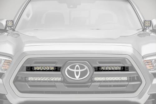 ZROADZ - Z419511-KIT | ZROADZ OEM Grille LED Kit with (2) 6 Inch LED Straight Single Row Slim Light Bars (2018-2019 Tacoma)