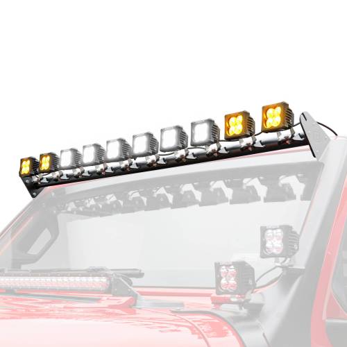 ZROADZ - Z934831-KITAW | ZROADZ Multi-LED Roof Cross Bar , Includes (10) 3-Inch ZROADZ Light Pods (2018-2023 Wrangler JL, 2020-2023 Gladiator JT)