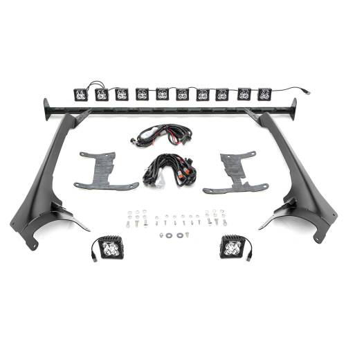 ZROADZ - Z934931-KIT2AW | ZROADZ Multi-LED Roof Cross Bar and 2-Pod A-Pillar Complete KIT, Includes (12) 3-Inch ZROADZ Light Pods (2018-2023 Wrangler JL, 2020-2023 Gladiator JT)