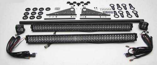 ZROADZ - Z350040-KIT-A | ZROADZ Modular Rack LED Kit with (2) 30 Inch LED Straight Double Row Light Bars, (2) 3 Inch LED Pod Lights (Universal)