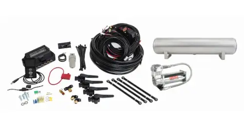 Air Lift Performance - 27692 | Air Lift Performance 3H Air Management (1/4" Air Line, 4 Gallon 5-Port Lightweight Raw Aluminum Tank, VIAIR 444C Compressor)