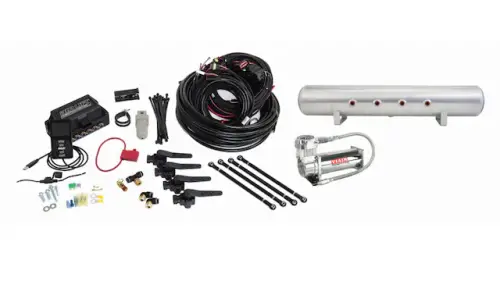 Air Lift Performance - 27693 | Air Lift Performance 3H Air Management (1/4" Air Line, 5 Gallon Lightweight Raw Aluminum Tank, VIAIR 444C Compressor)