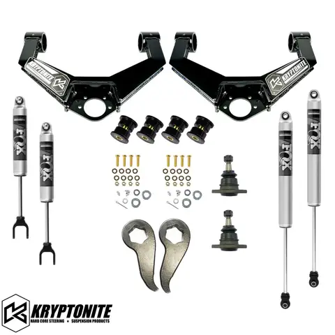 Kryptonite - KR11STAGE3FOX | Kryptonite Stage 3 Leveling Kit / Fox Shocks (2011-2019 Silverado, Sierra 2500 HD, 3500 HD)