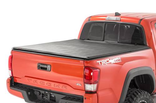 Rough Country - 41716501 | Rough Country Soft Tri-Fold Bed Cover (2016-2023 Tacoma 2WD/4WD | 5' Bed)