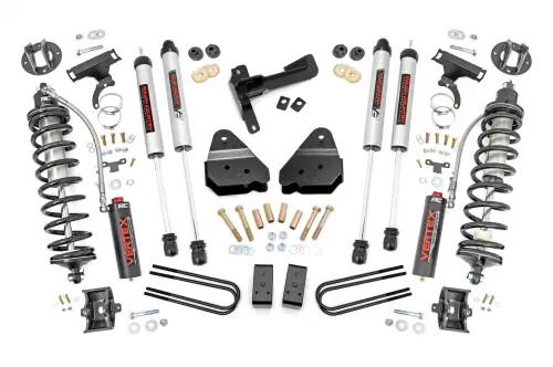 Rough Country - 52157 | Rough Country 3 Inch Coilover Conversion Lift Kit For Ford F-250 Super Duty 4WD | 2008-2010 | Diesel, Front Vertex Coilovers, Rear V2 Shocks