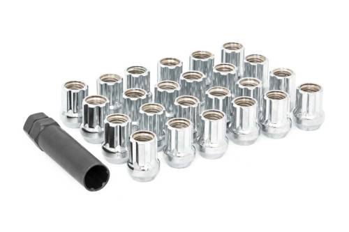 Rough Country - 1212524CHOE | Rough Country M12x1.25 Lug Nut Set of 24 | Chrome | Open End