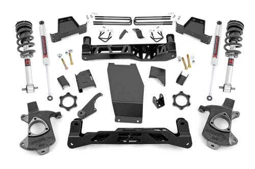 Rough Country - 22740 | Rough Country 6 Inch Lift Kit with M1 Struts & Rear Shocks (2014-2018 Silverado, Sierra 1500 4WD | Stock Cast Aluminum or Stamped Steel Control Arm)