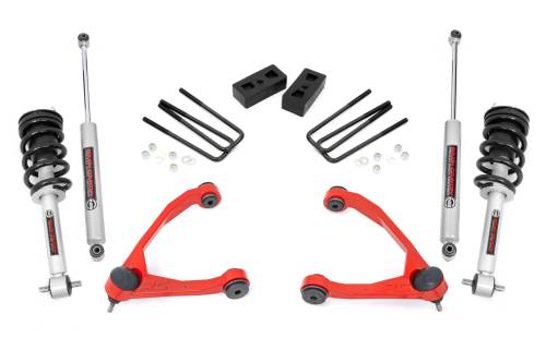 Rough Country - 24640RED | Rough-Country 3.5 Inch Lift Kit | Cast Steel | M1 Strut | Chevrolet/GMC 1500 (07-13)