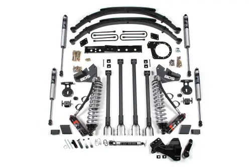 BDS Suspension - BDS1529FPE | BDS Suspension 6 Inch Lift Kit With 4-Link & Fox 2.5 Performance Elite Coil-over Conversion For Ford F-250 / F-350 Super Duty 4WD | 2017-2019 | Diesel, Rear Leaf Spring