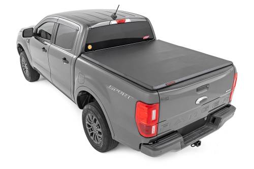 Rough Country - 41219500 | Rough Country Soft Tri-Fold Bed Cover (2019-2023 Ranger 2WD/4WD | 5' Bed)