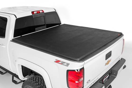 Rough Country - 41288650 | Rough Country Soft Tri-Fold Bed Cover (1999-2006 Silverado, Sierra 1500 2WD/4WD | 6'7" Bed)