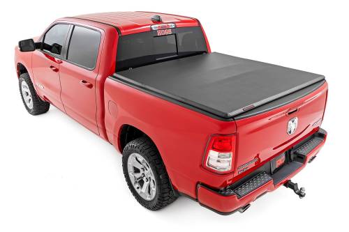 Rough Country - 41307550 | Rough Country Bed Cover | Tri Fold | Soft | 5'7" Bed | Ram 1500 (19-24)/1500 TRX (21-24)