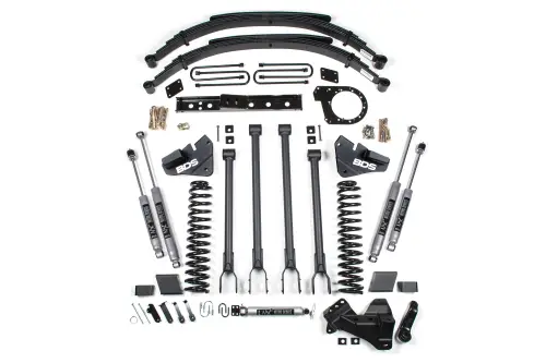 BDS Suspension - BDS1529H | BDS Suspension 6 Inch Lift Kit With 4-Link Conversion For Ford F-250 / F-350 Super Duty 4WD | 2017-2019 | Diesel, Rear Leaf Spring | NX2 Nitro Series Shocks