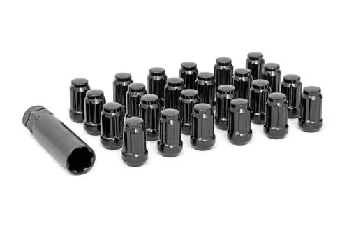 Rough Country - 502024BLK | Rough Country 1/2 x 20 Lug Nut Set of 24 | Black