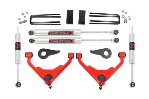 Rough Country - 85940RED | Rough-Country 3 Inch Lift Kit | FT Code | M1 | Chevrolet/GMC 2500HD (01-10)