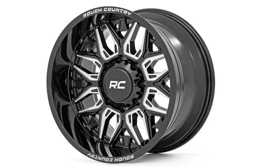 Rough Country - 86201006 | Rough Country 86 Series Wheel | One-Piece | Gloss Black | 20x10 | 8x180 | -19mm