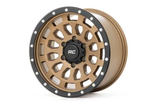 Rough Country - 87170912 | Rough Country 87 Series Wheel | Simulated Beadlock | Bronze/Black | 17x8.5 | 6x5.5 | +0mm