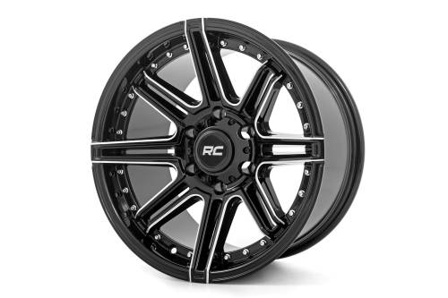 Rough Country - 88221010 | Rough Country 88 Series Wheel | One-Piece | Gloss Black | 22x10 | 8x6.5 | -19mm