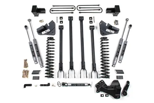 BDS Suspension - BDS1537H | BDS Suspension 4 Inch Lift Kit 4-Link Conversion For Ford F-250 / F-350 Super Duty 4WD | 2017-2019 | Diesel, 5 Inch Block With 2 Leaf Main | NX2 Nitro Series Shocks