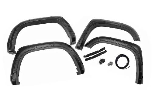 Rough Country - A-T11411-202 | Rough-Country Defender Pocket Fender Flares | 202 Black Onyx | Toyota Tundra (14-21)