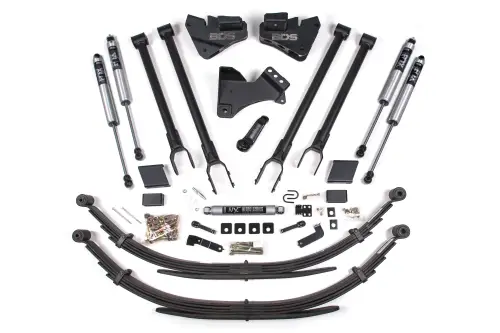 BDS Suspension - BDS1559FS | BDS Suspension 4 Inch Lift Kit 4-Link Conversion For Ford F-250 / F-350 Super Duty 4WD | 2017-2019 | Gas, Rear Leaf Springs | Fox 2.0 Performance Series Shocks