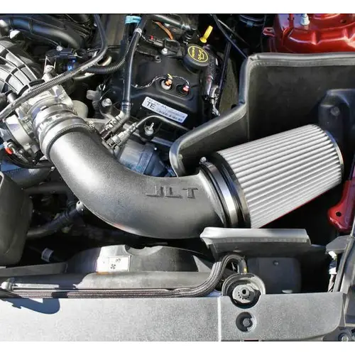 S&B Filters - CAI-FMV6-15D | S&B Filters JLT Cold Air Intake Kit (2015-2017 Mustang V6) Dry Extendable White