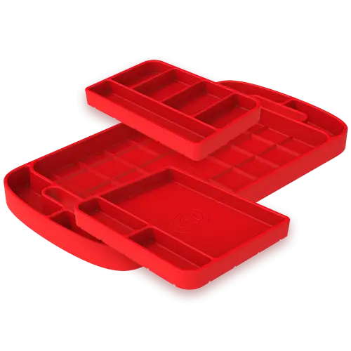 S&B Filters - 80-1001 | S&B Filters Tool Tray Silicone 3 Piece Set Color Red