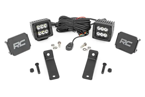 Rough Country - 97081 | Rough Country Rear Roof Mount LED Light Kit For Can-Am Maverick Trail/Spot | 2018-2023 | Black Series With Spot Beam