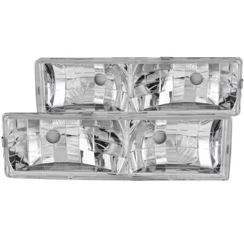 Anzo USA - 111136 | Anzo USA Crystal Headlights Chrome w/o Bulbs (1988-1998 C,K1500, 2500 | 1988-2000 C,K3500 | 1992-1999 Suburban, Tahoe, Yukon)