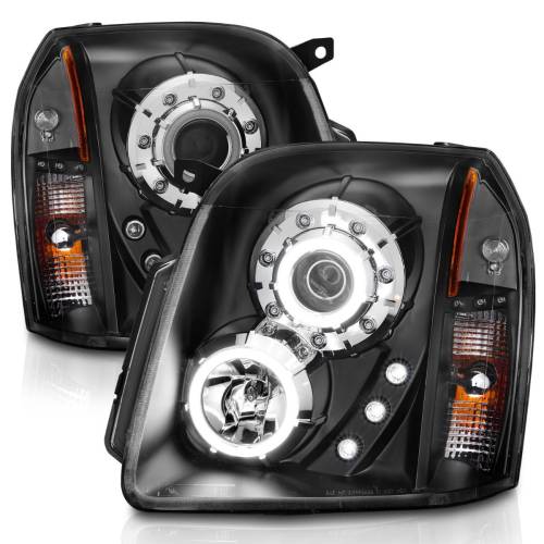 Anzo USA - 111148 | anzo USA Projector Headlights w/ RX Halo Black (2007-2014 Yukon)