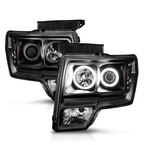 Anzo USA - 111161 | Anzo USA Projector Headlights w/ RX Halo Black (2009-2014 F150 Pickup)