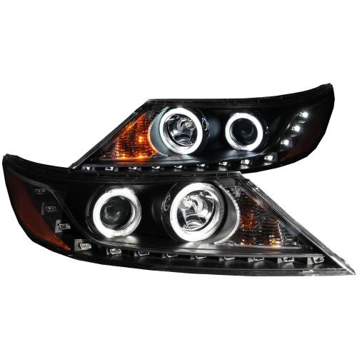 Anzo USA - 111248 | Anzo USA Projector Headlights w/ RX Halo Black (2011-2013 Sorrento)