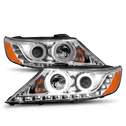 Anzo USA - 111249 | Anzo USA Projector Headlights w/ RX Halo Chrome (2011-2013 Sorrento)