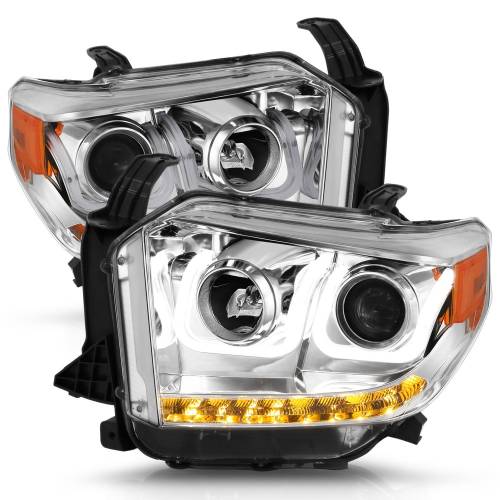 Anzo USA - 111327 | Anzo USA Projector Headlights w/ U-Bar Chrome w/ DRL (2014-2021 Tundra)