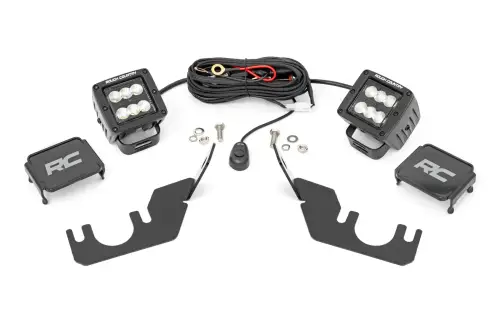 Rough Country - 94007 | Rough Country Rear Cage Mount LED Light Kit For Kawasaki Teryx | 2014-2023 | Black Series With Flood Beam