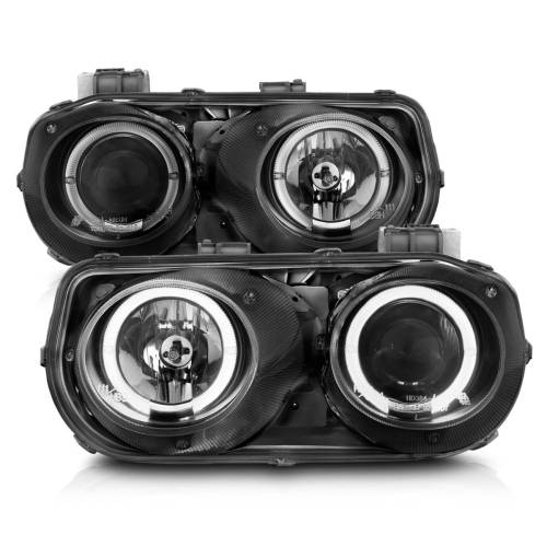 Anzo USA - 121003 | Anzo USA Projector Headlights w/ Halo Black (1994-1997 Integra)